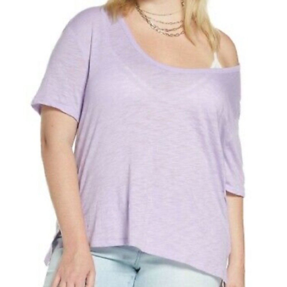 BP x Claudia Suleweski purple short sleeve casual scoop tee shirt top